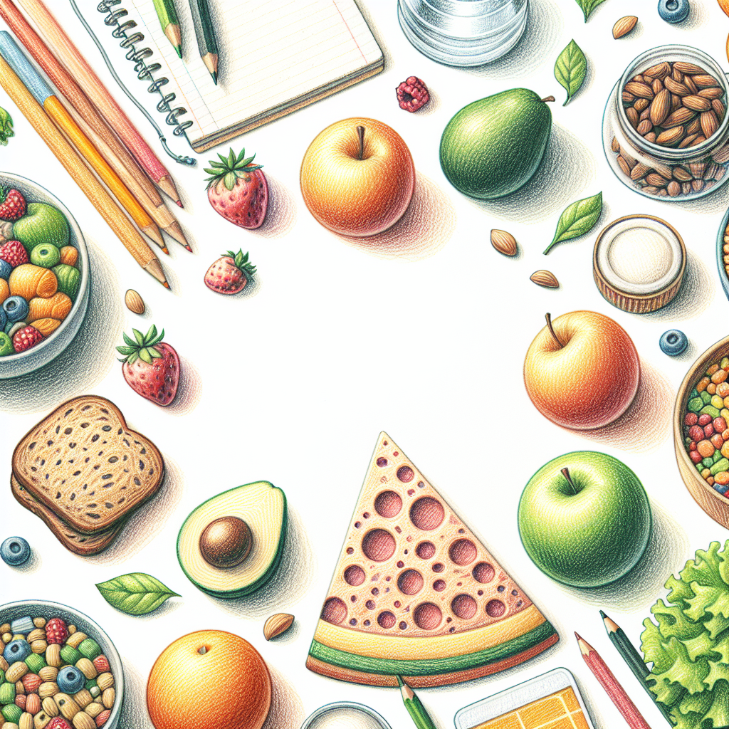 Pastelková ilustrace znázorňující téma: Zdravá výživa