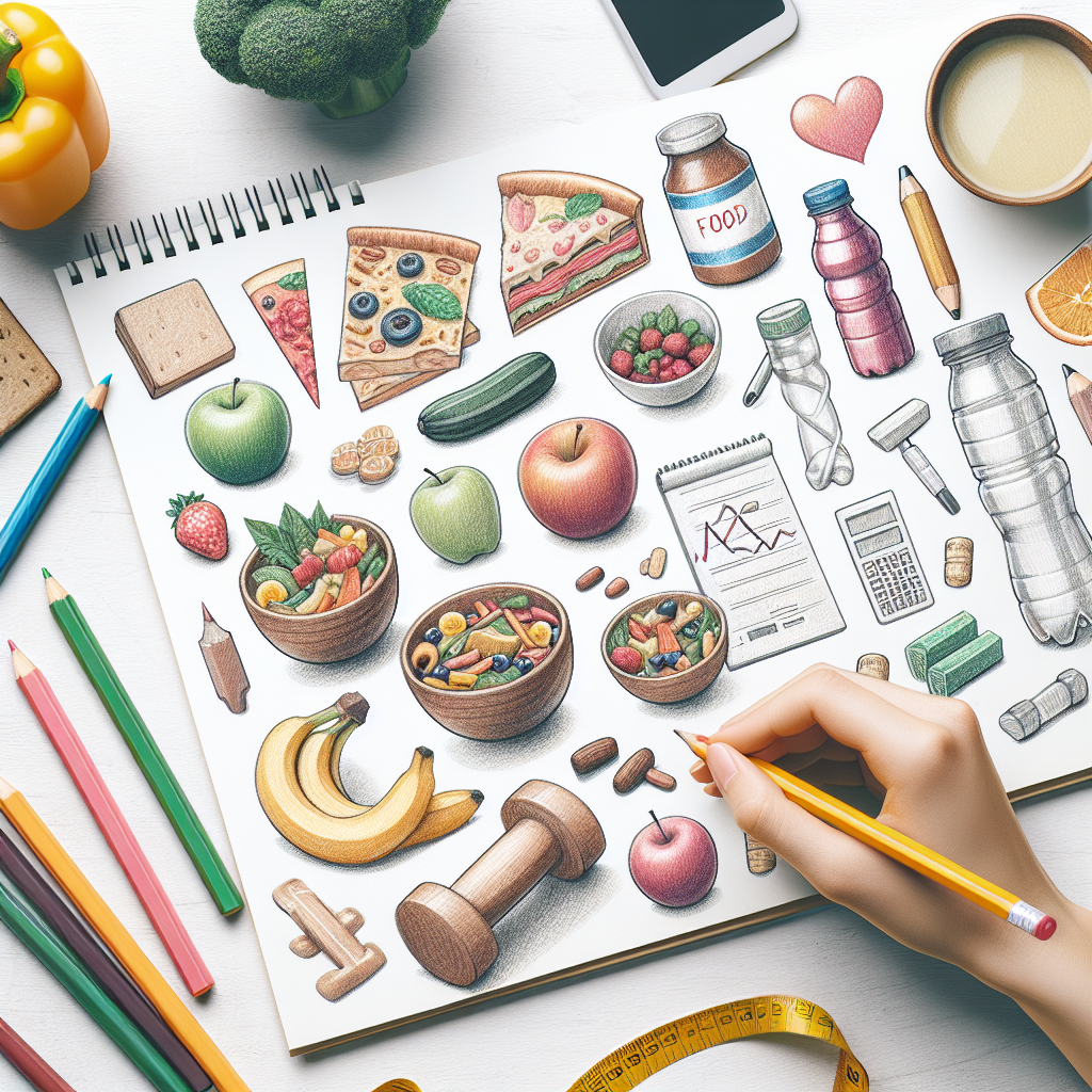 Pastelková ilustrace znázorňující téma: Zdraví a fitness