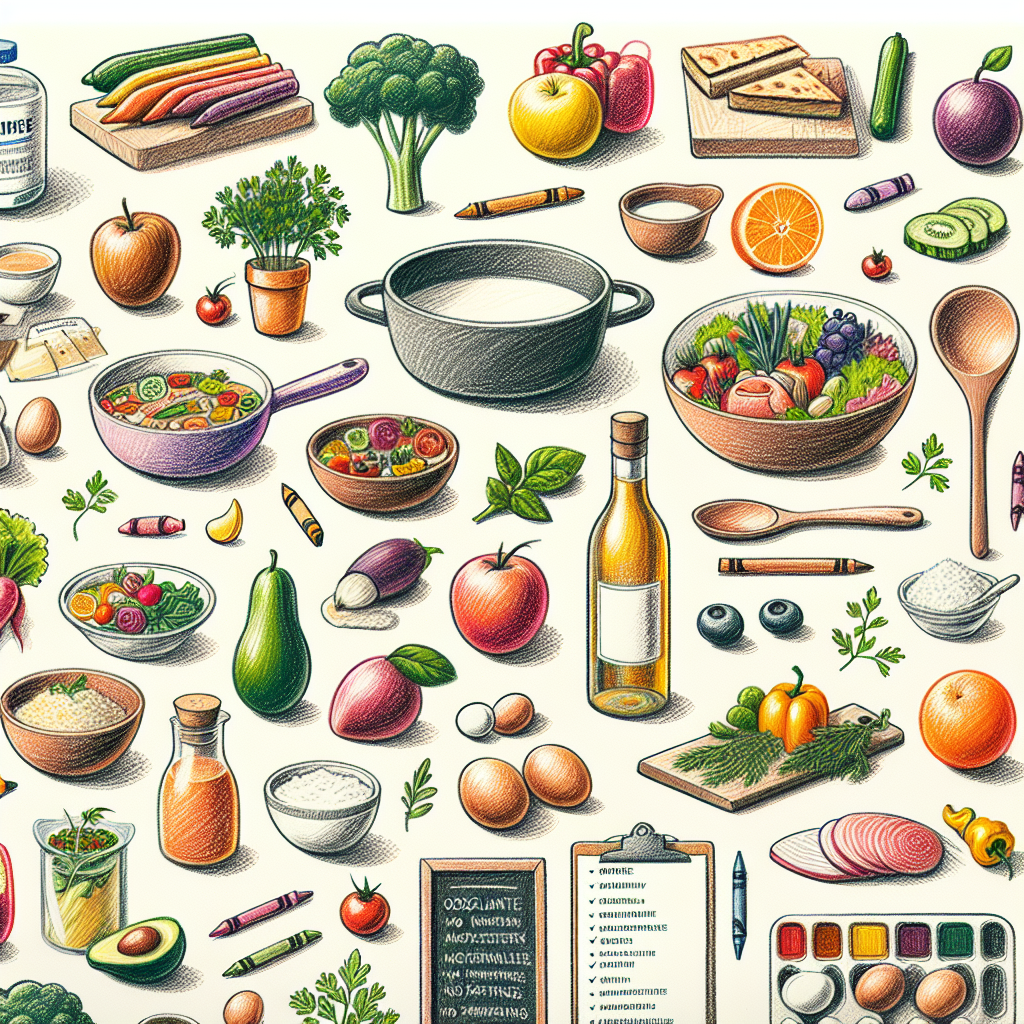 Pastelková ilustrace znázorňující téma: Recepty