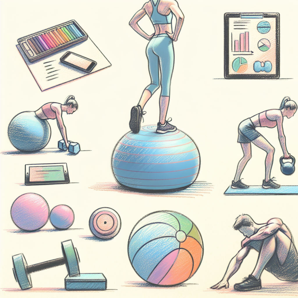 Pastelková ilustrace znázorňující téma: Cvičení