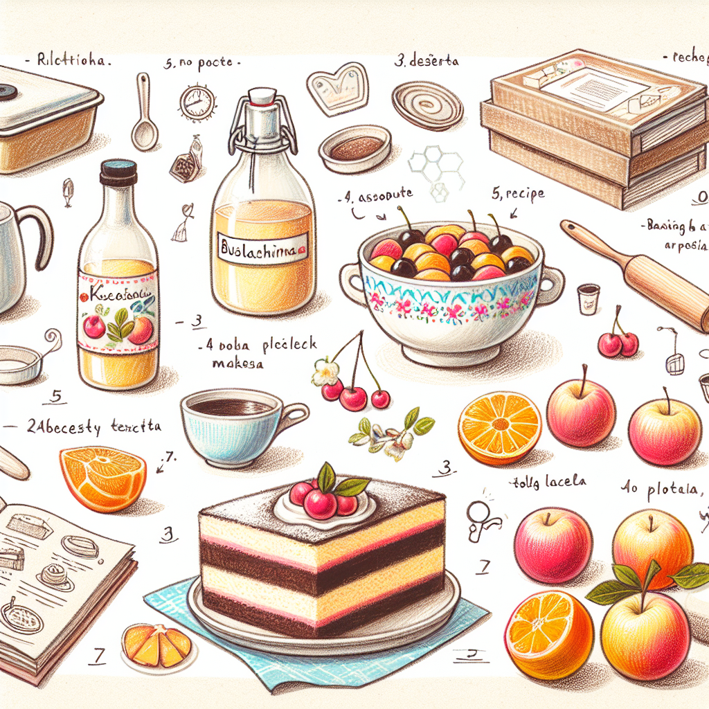 Pastelková ilustrace znázorňující téma: Recepty