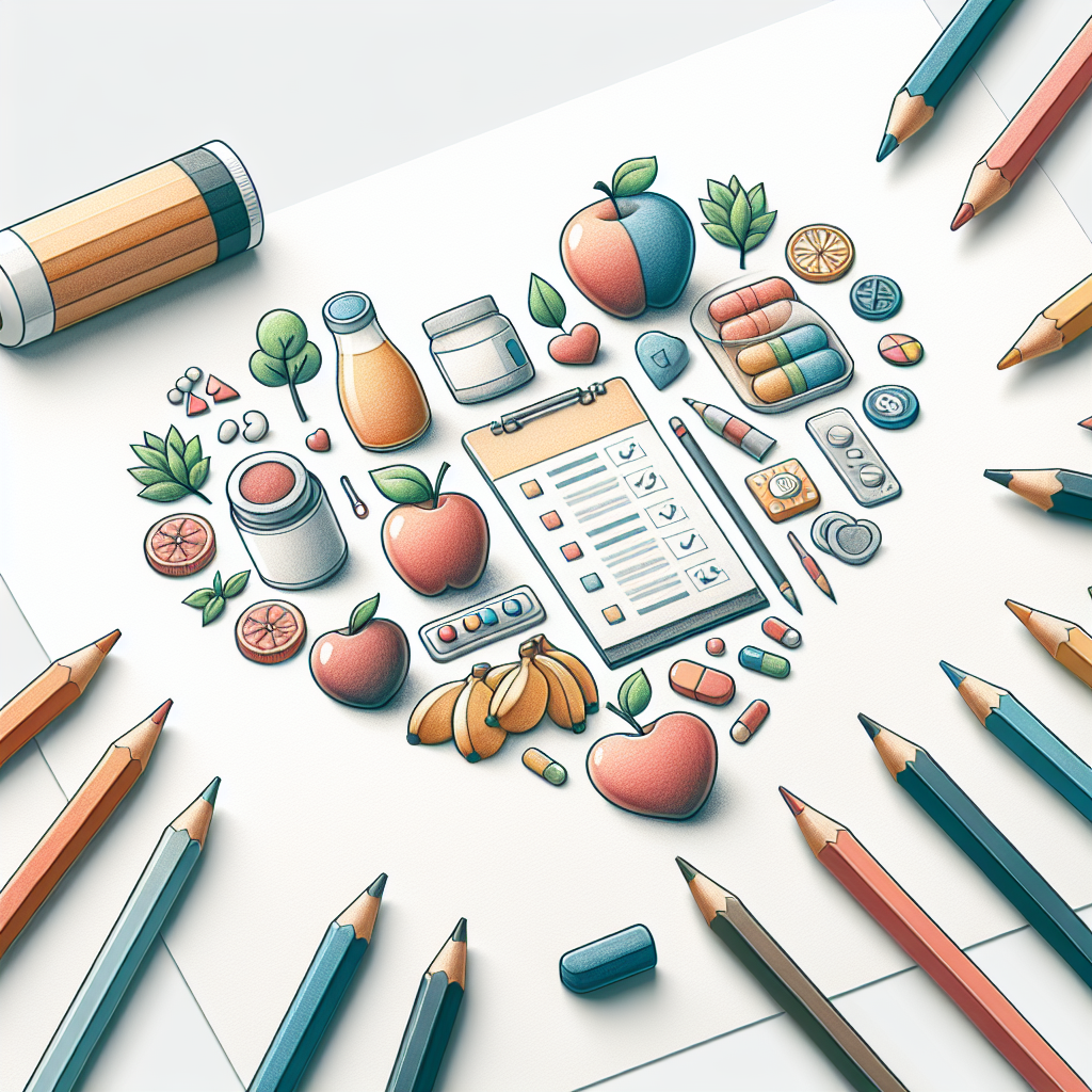 Pastelková ilustrace znázorňující téma: Zdraví a wellness