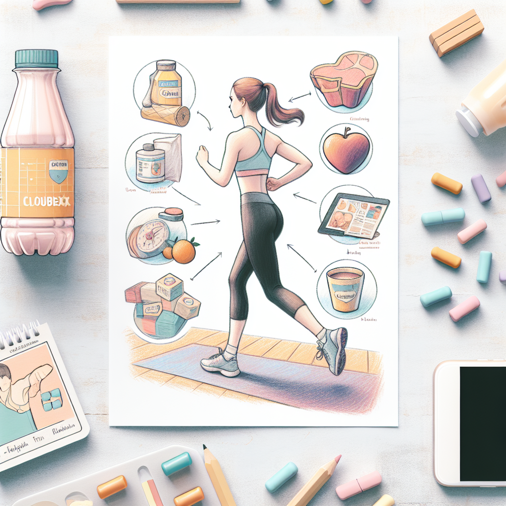 Pastelková ilustrace znázorňující téma: Fitness