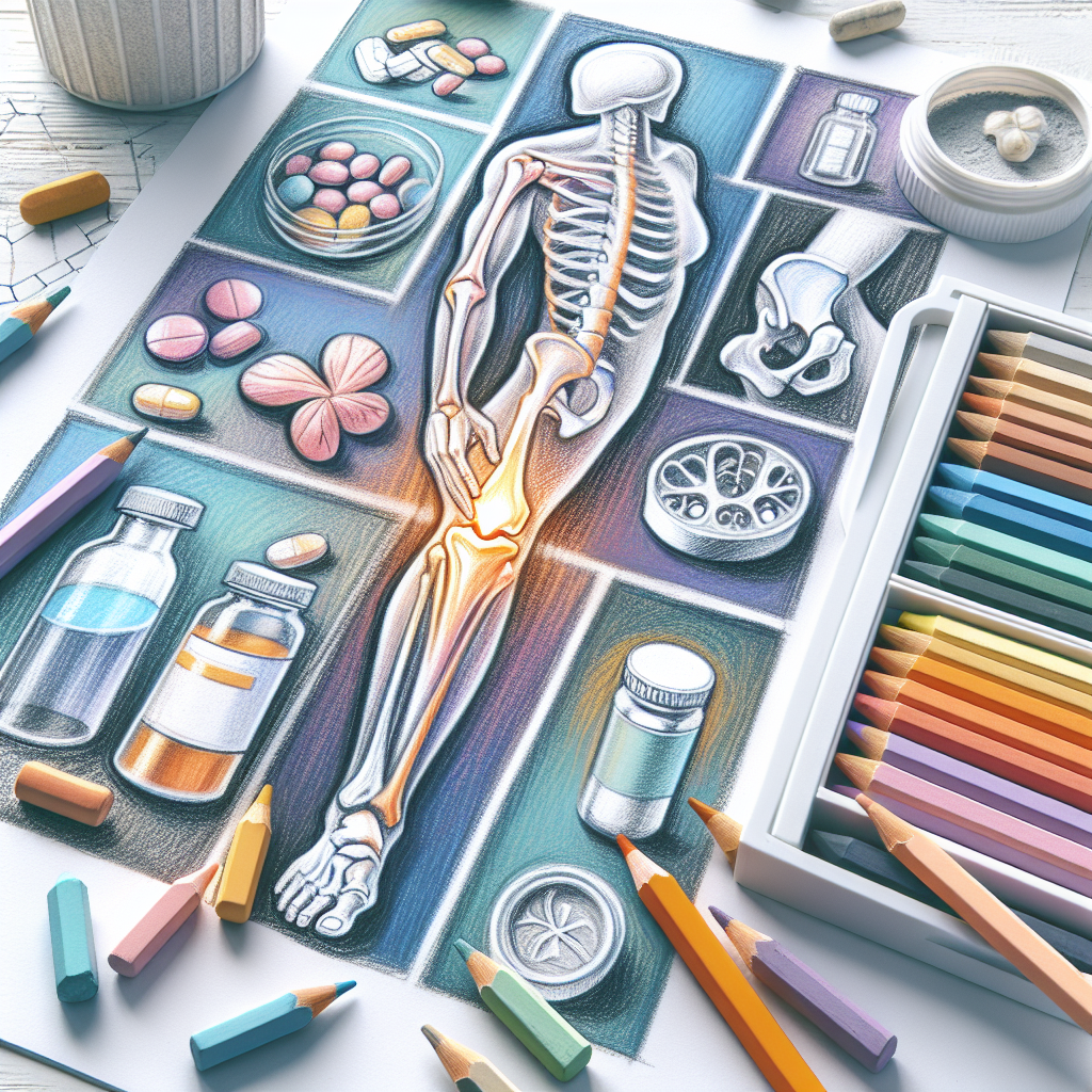 Pastelková ilustrace znázorňující téma: Kloubní výživa