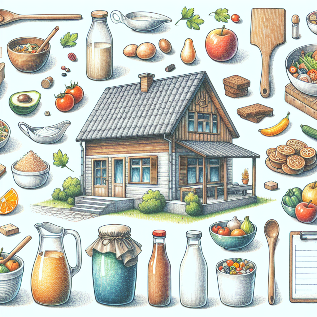 Pastelková ilustrace znázorňující téma: Zdravá kuchyně