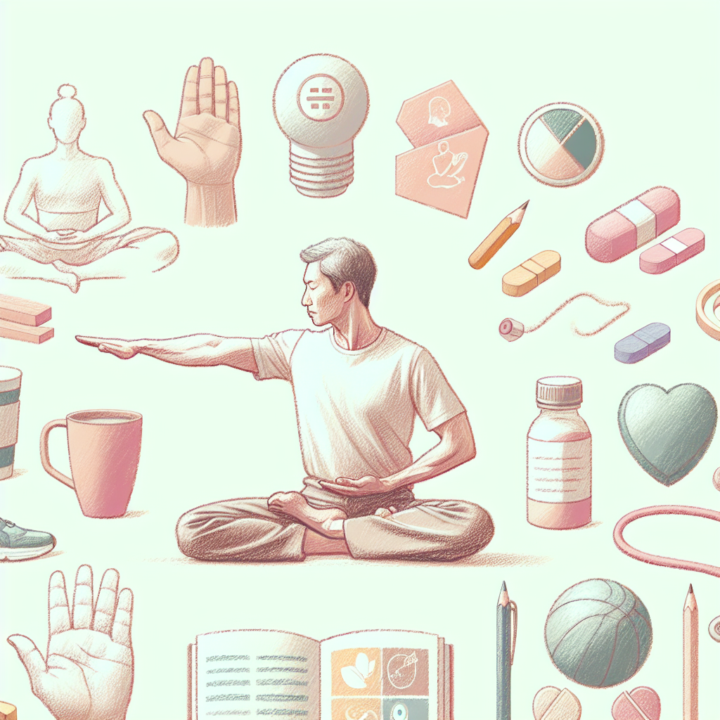 Pastelková ilustrace znázorňující téma: Zdraví a wellness