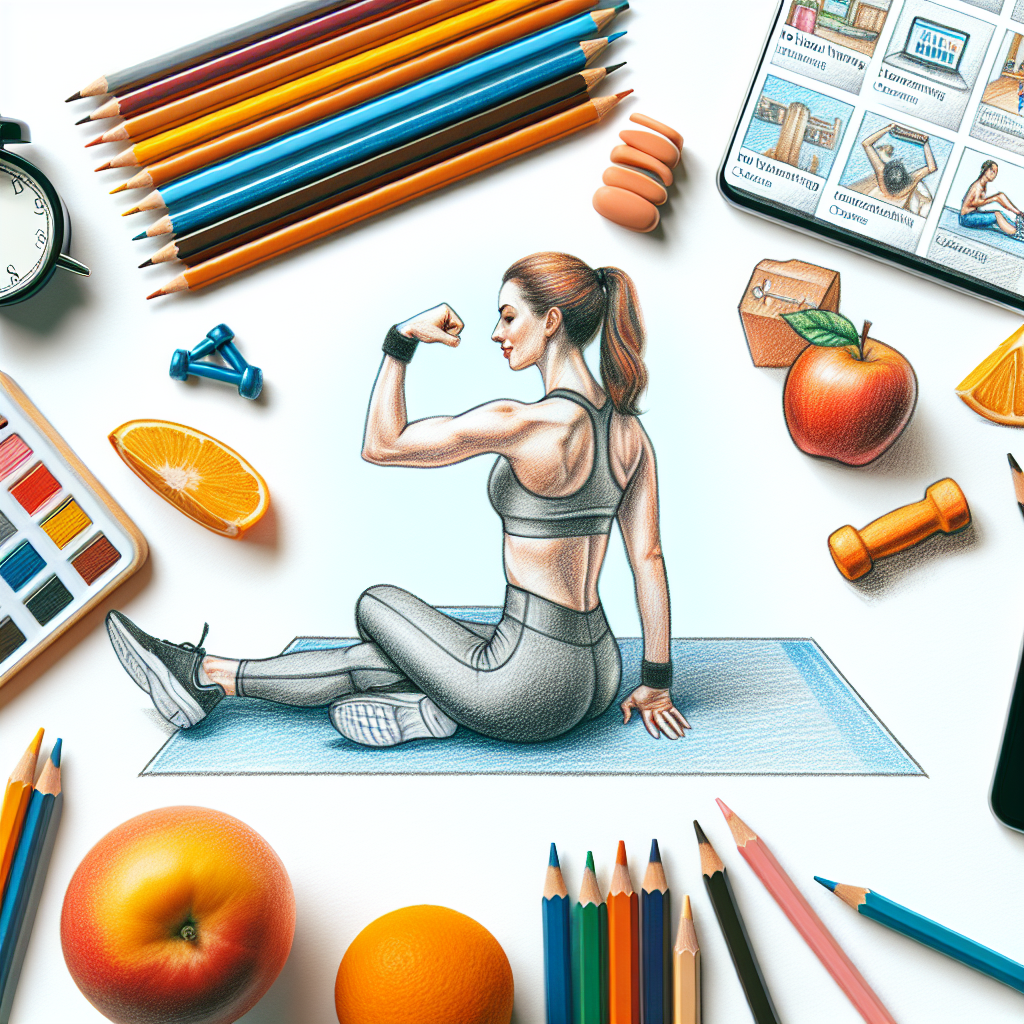 Pastelková ilustrace znázorňující téma: Cvičení