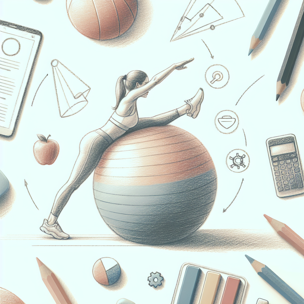 Pastelková ilustrace znázorňující téma: Fitness