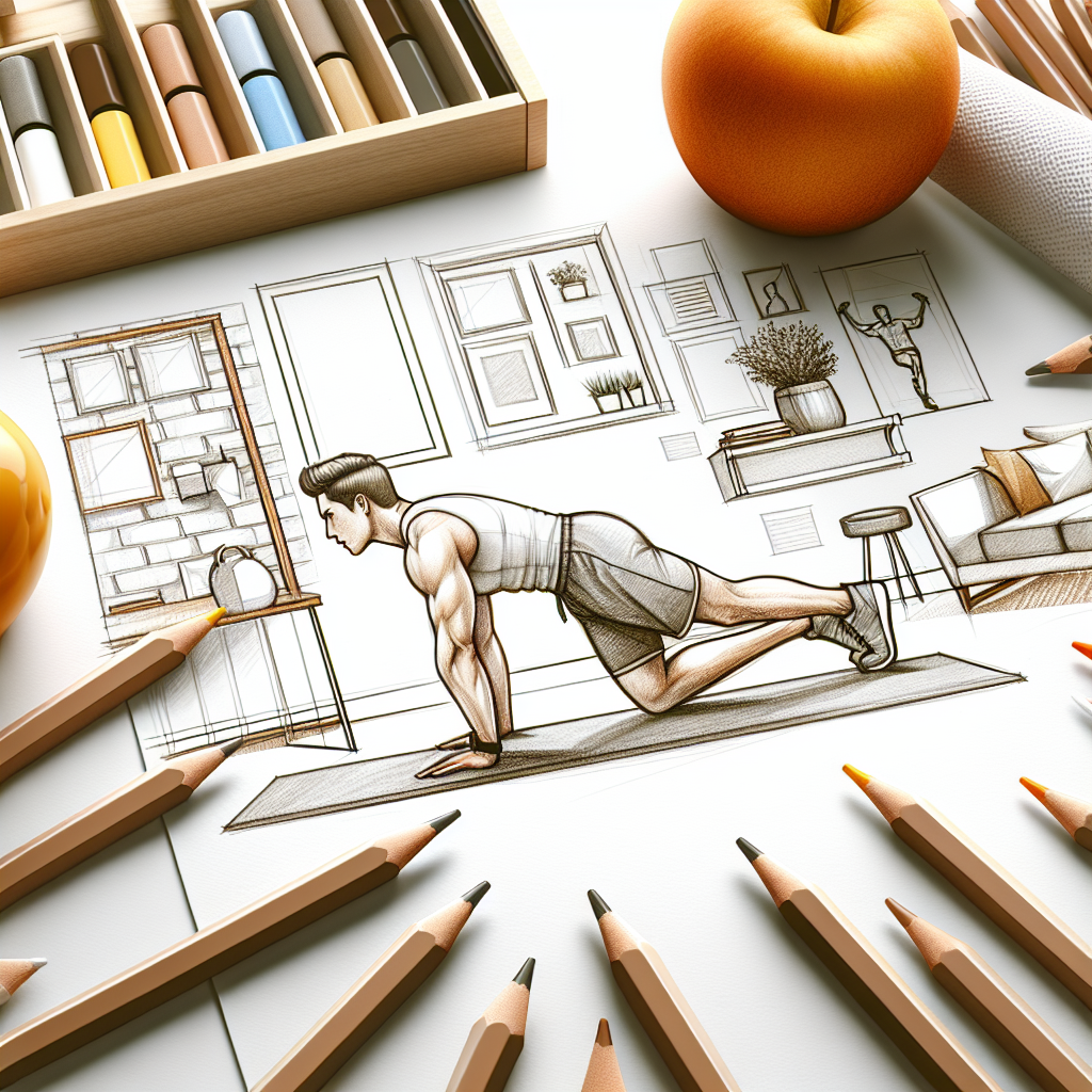 Pastelková ilustrace znázorňující téma: Cvičení
