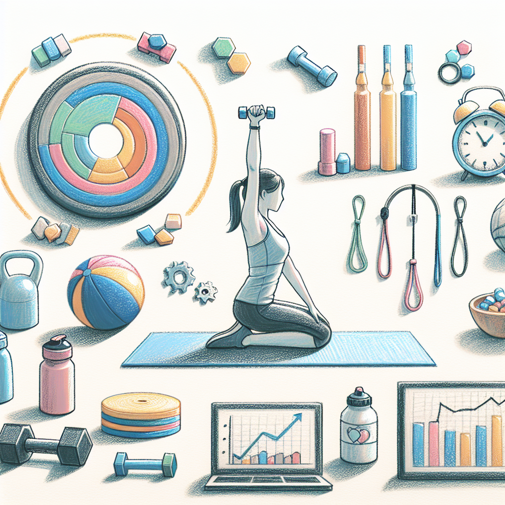 Pastelková ilustrace znázorňující téma: Fitness