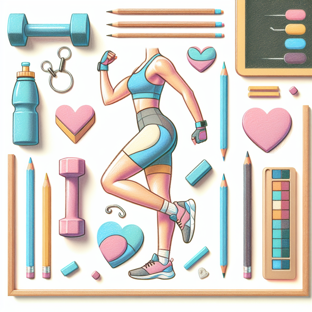 Pastelková ilustrace znázorňující téma: Cvičení