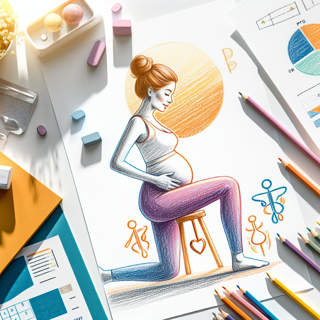 Pastelková ilustrace znázorňující téma: Cvičení po porodu