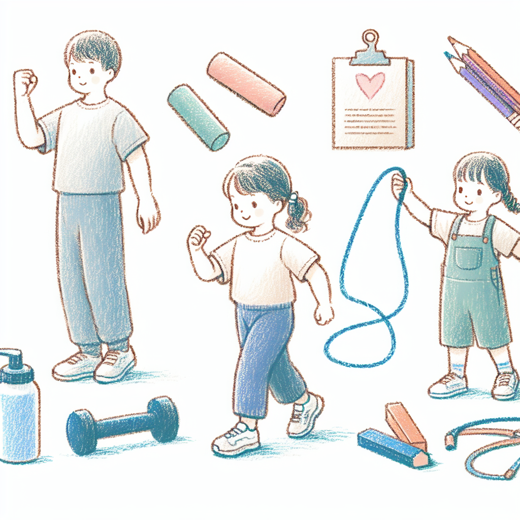 Pastelková ilustrace znázorňující téma: Cvičení a zdraví