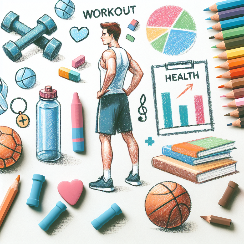 Pastelková ilustrace znázorňující téma: Fitness pro teenagery