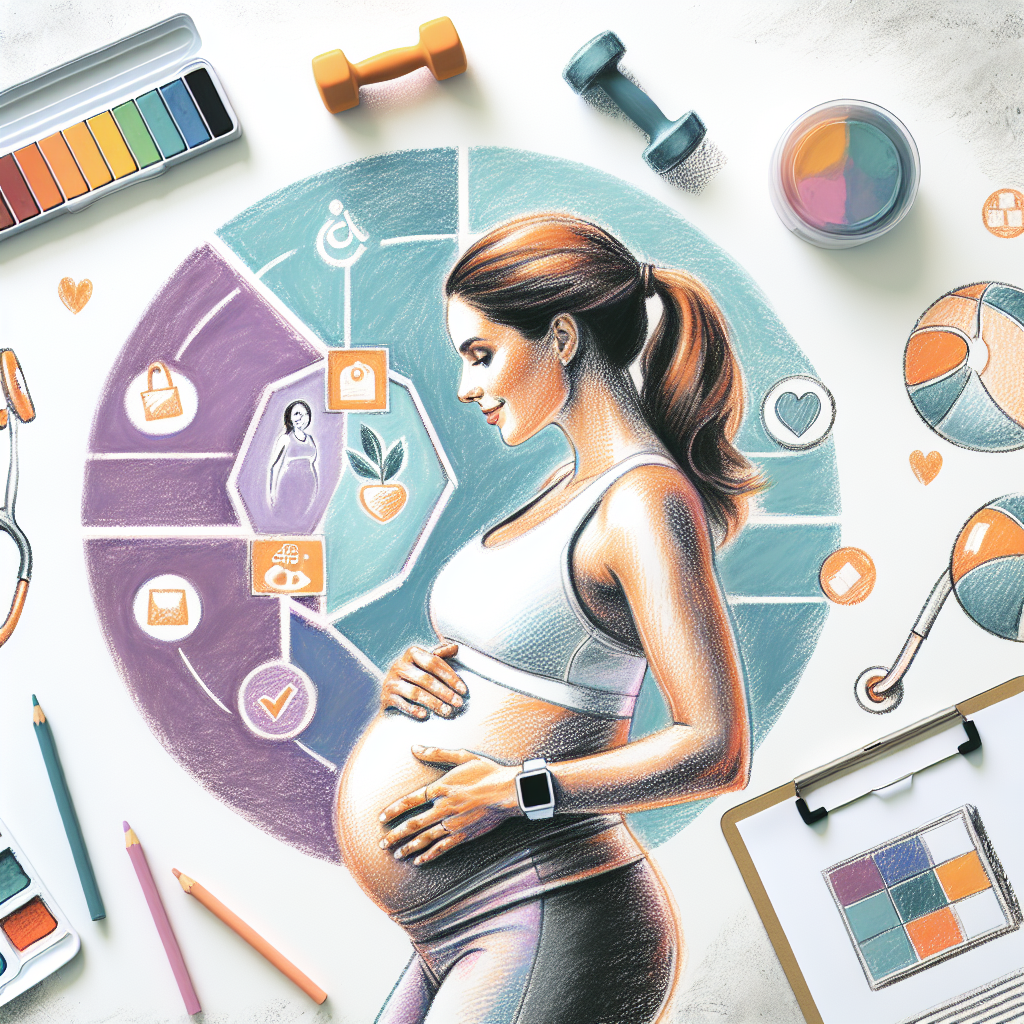 Pastelková ilustrace znázorňující téma: Cvičení pro těhotné