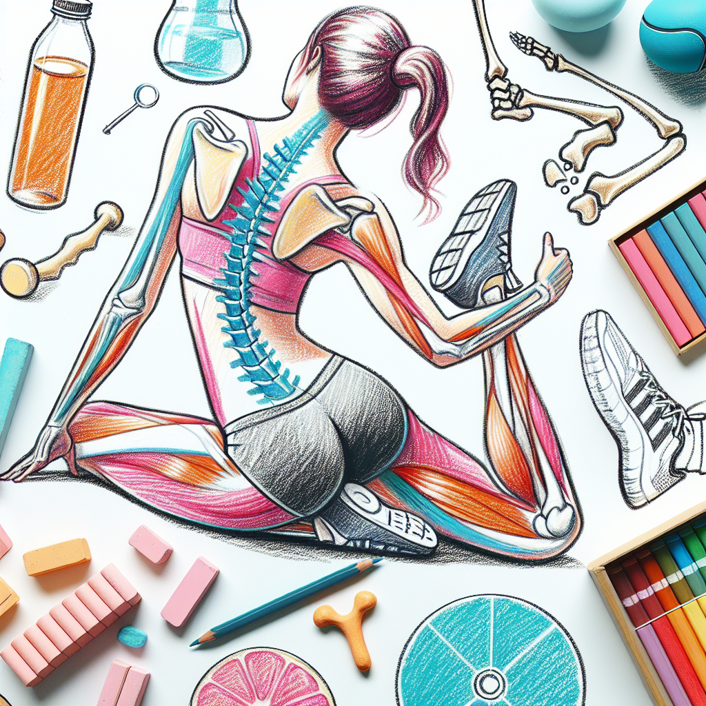 Pastelková ilustrace znázorňující téma: Zdraví zad