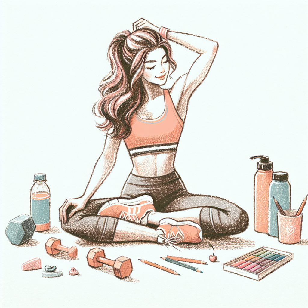 Pastelková ilustrace znázorňující téma: Cvičení pro ženy