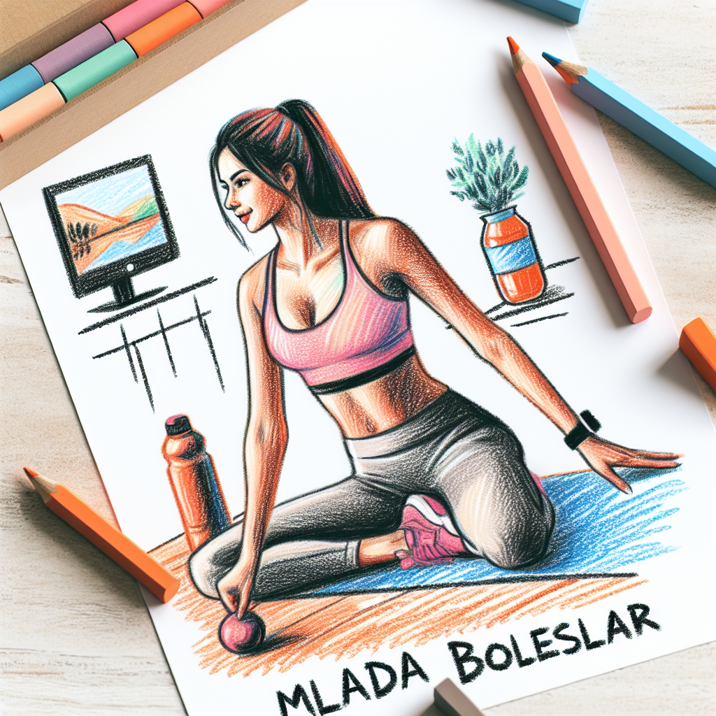 Pastelková ilustrace znázorňující téma: Fitness pro ženy