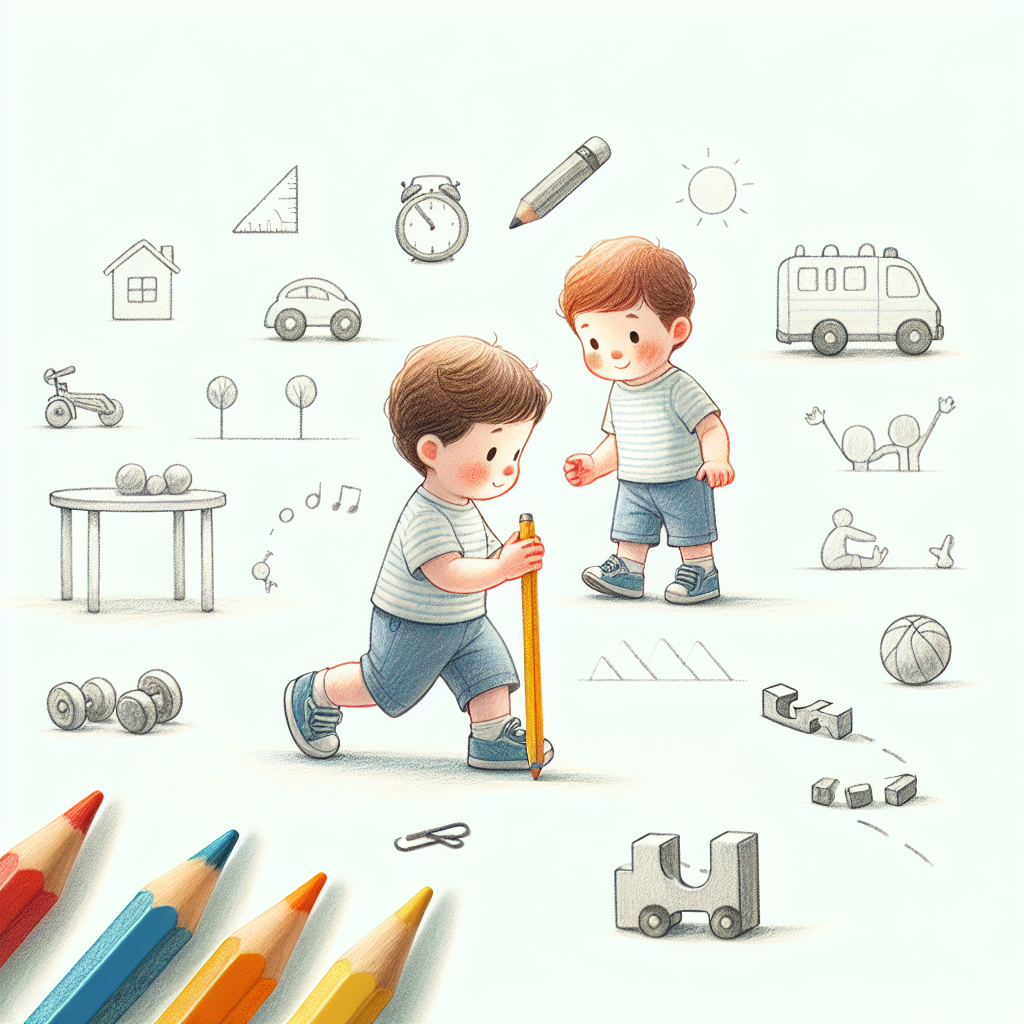 Pastelková ilustrace znázorňující téma: Cvičení dětí