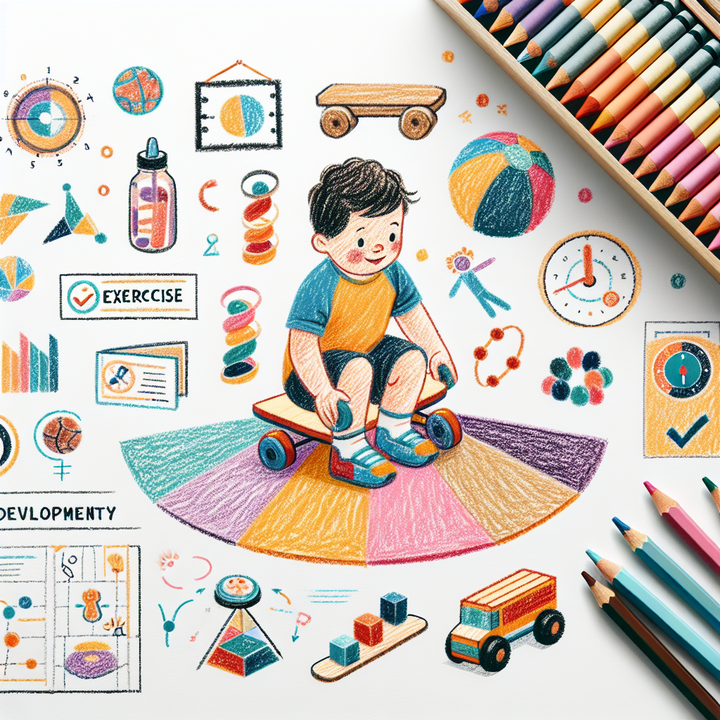 Pastelková ilustrace znázorňující téma: Cvičení s dětmi