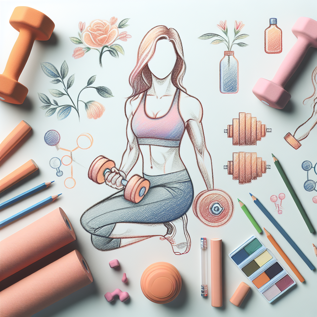 Pastelková ilustrace znázorňující téma: Cvičení