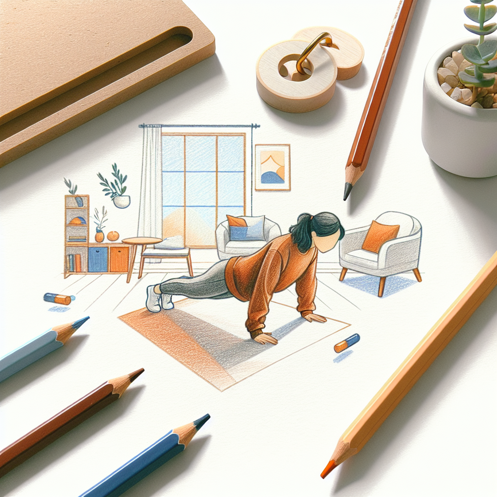 Pastelková ilustrace znázorňující téma: Domácí cvičení