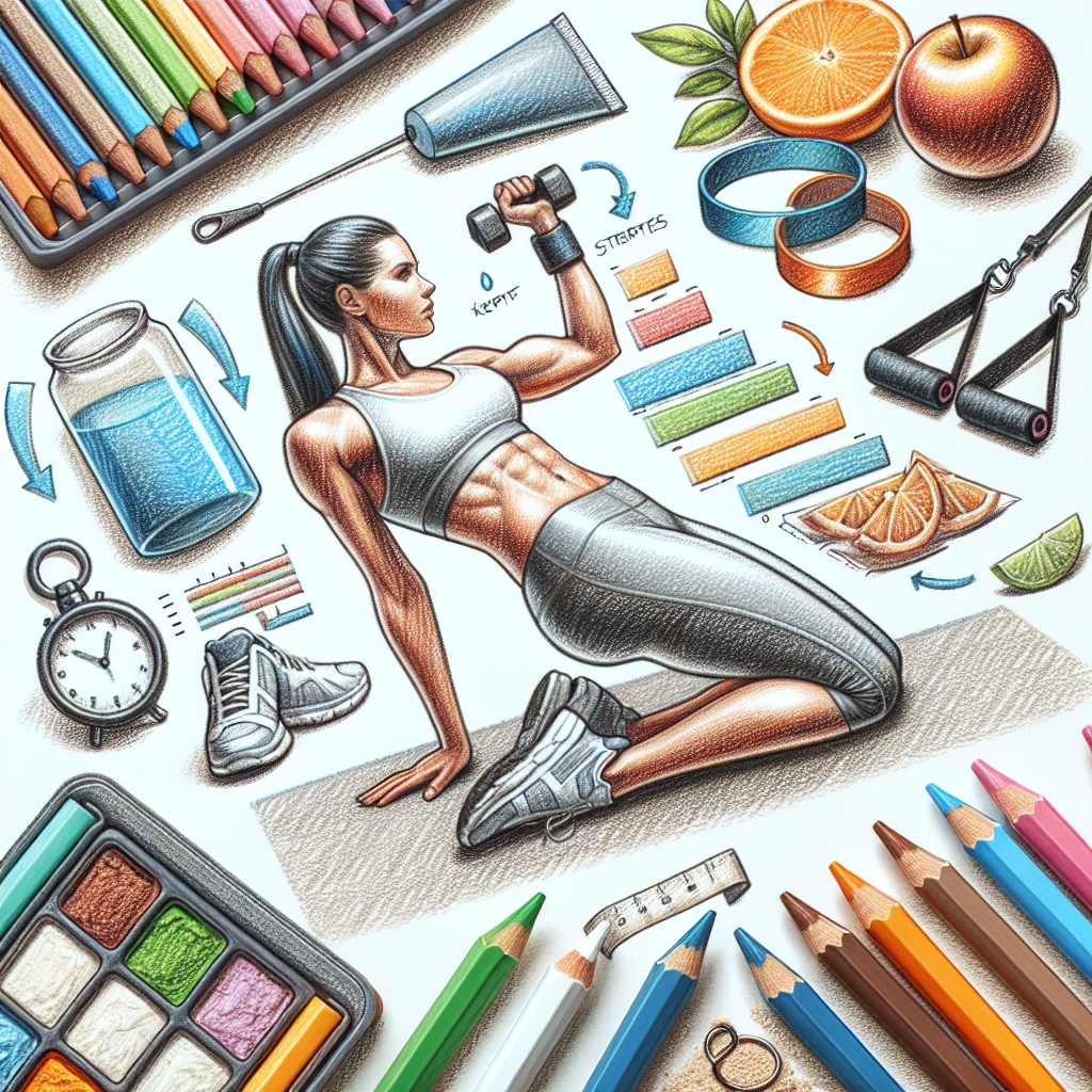 Pastelková ilustrace znázorňující téma: Cvičení