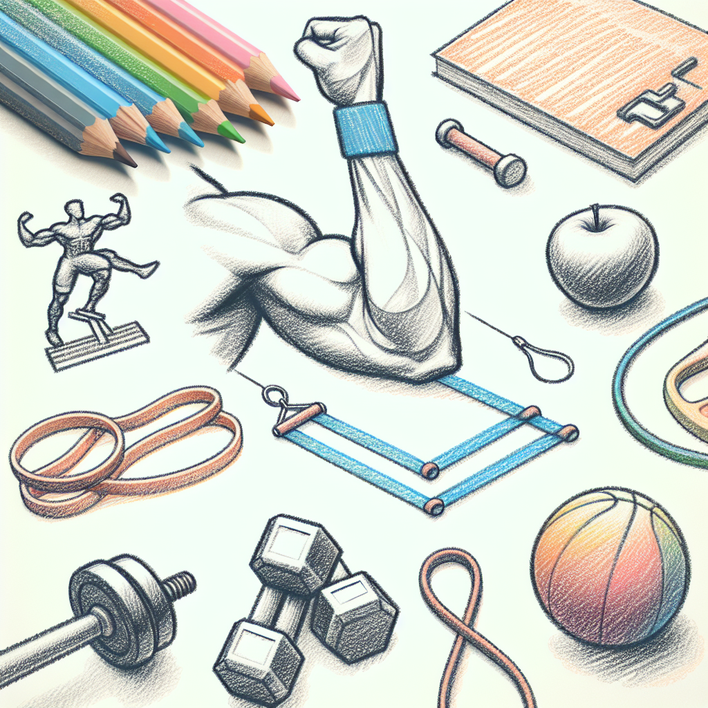 Pastelková ilustrace znázorňující téma: Cvičení