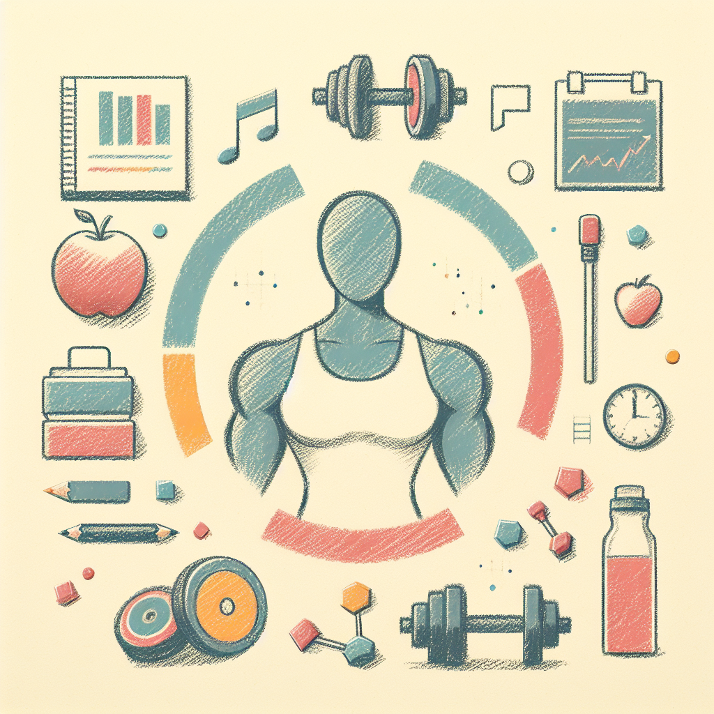 Pastelková ilustrace znázorňující téma: Cvičení a fitness