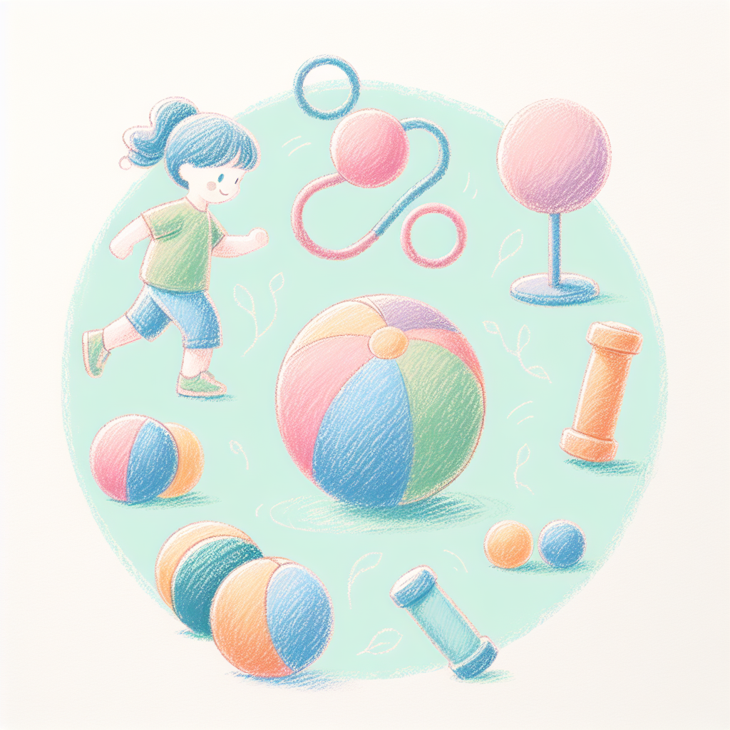 Pastelková ilustrace znázorňující téma: Cvičení pro děti
