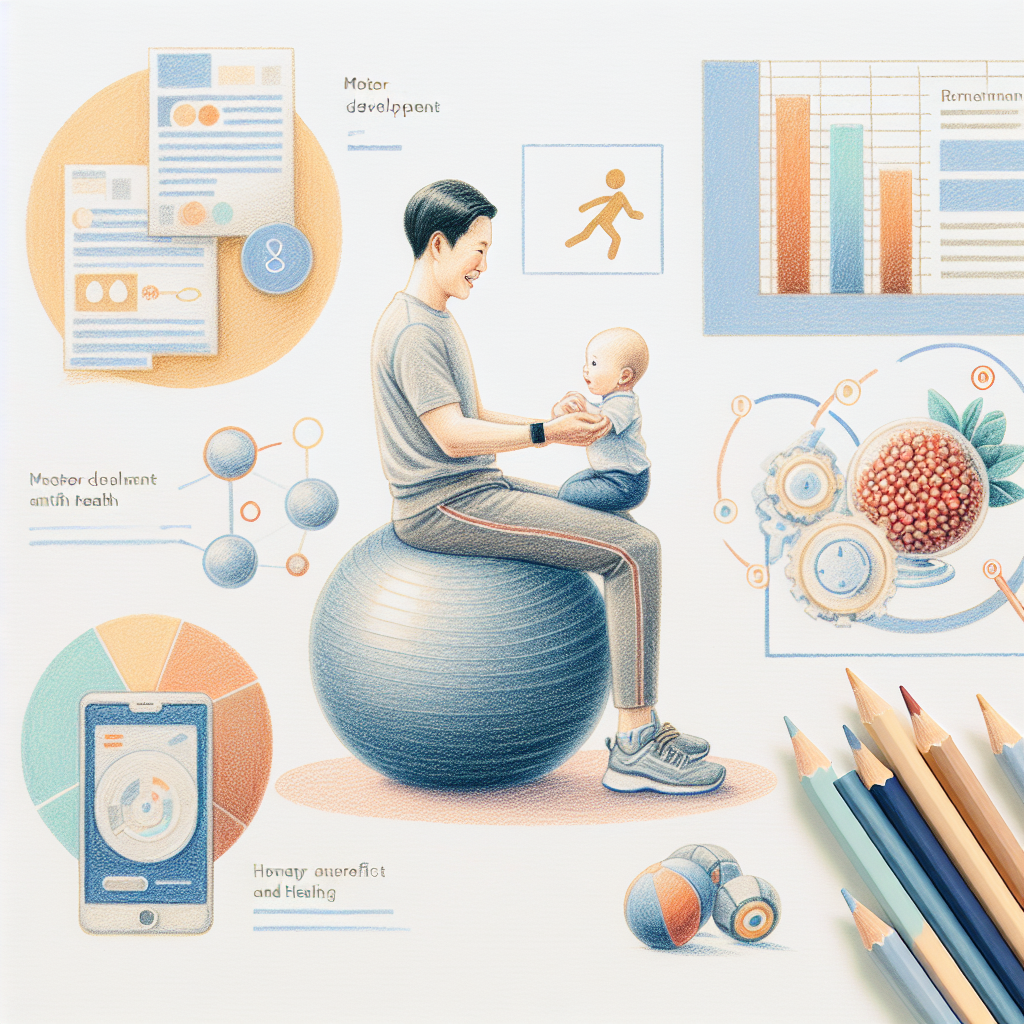 Pastelková ilustrace znázorňující téma: Cvičení s dětmi