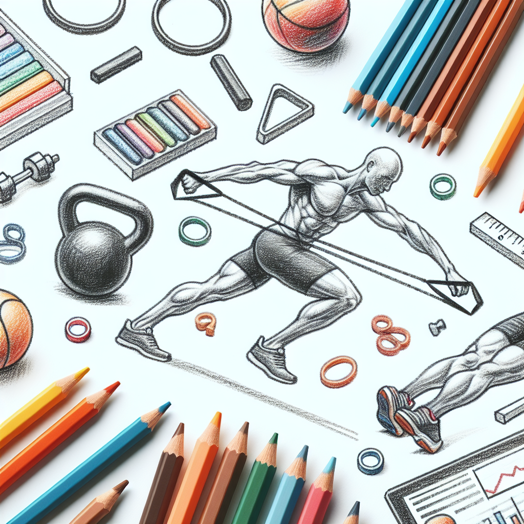 Pastelková ilustrace znázorňující téma: Fitness