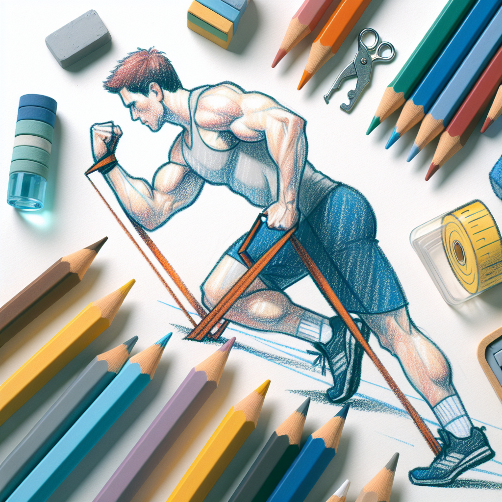Pastelková ilustrace znázorňující téma: Cvičení