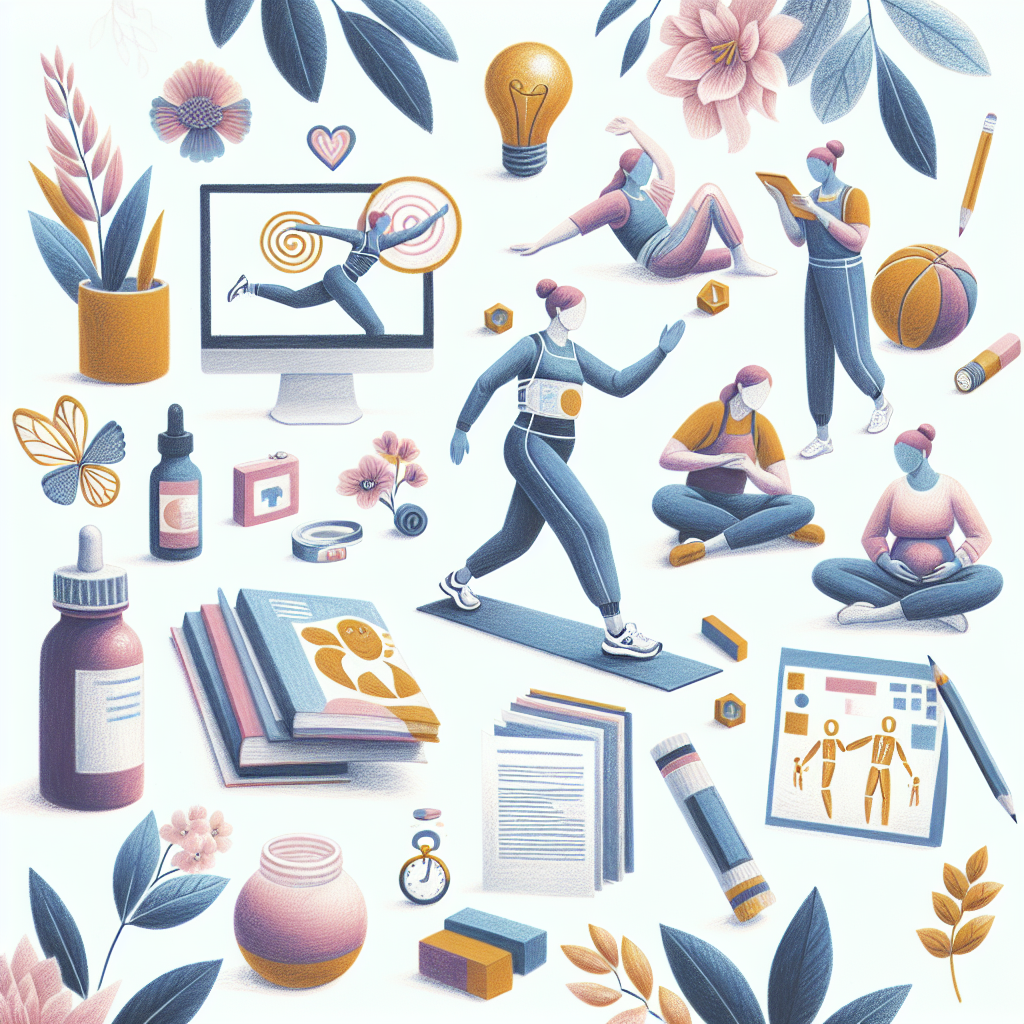 Pastelková ilustrace znázorňující téma: Cvičení po porodu