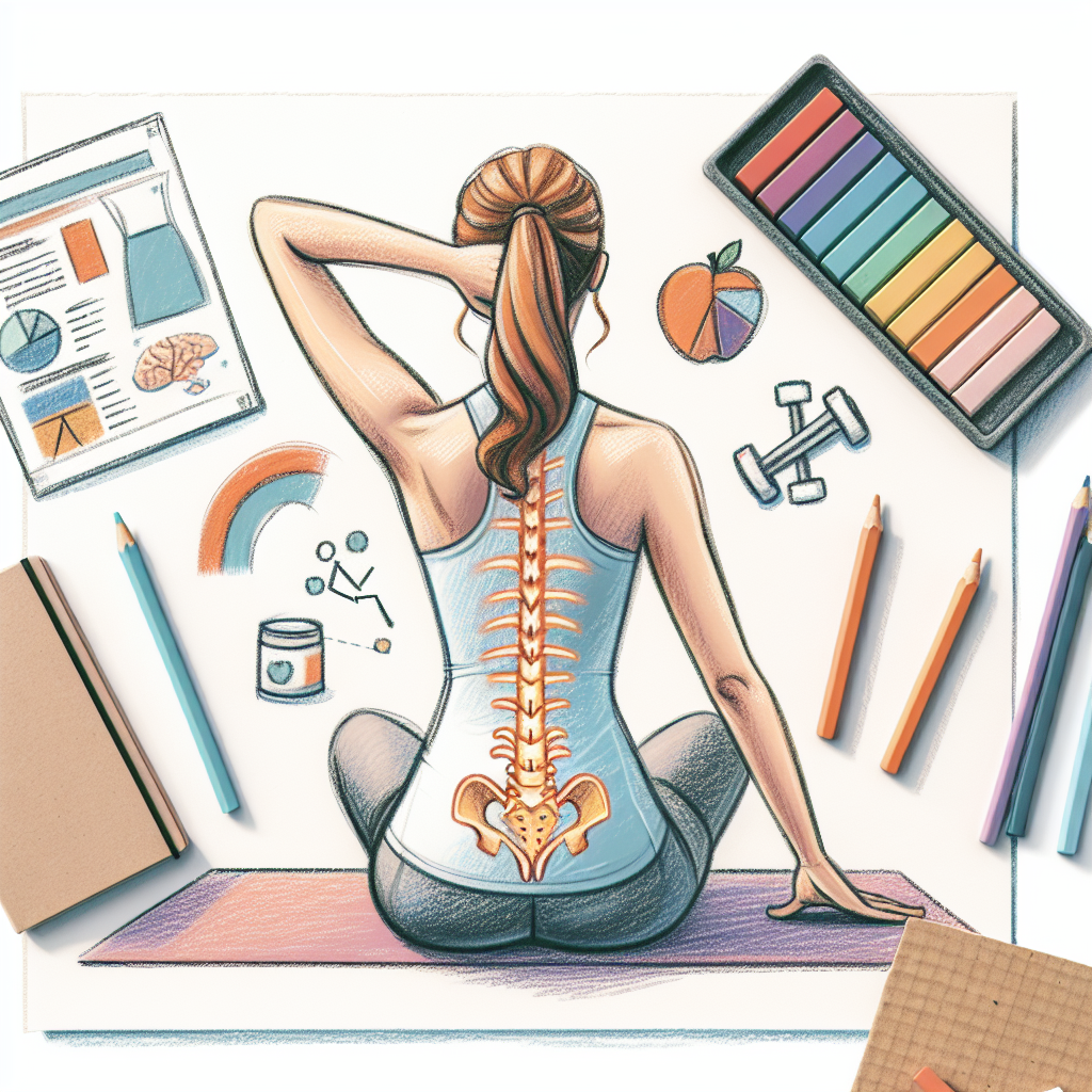 Pastelková ilustrace znázorňující téma: Zdraví a fitness