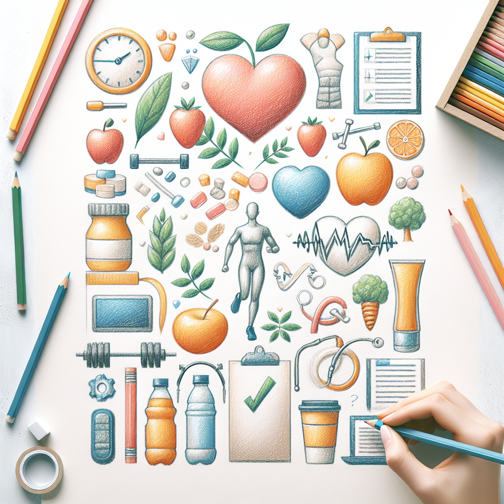 Pastelková ilustrace znázorňující téma: Zdravý životní styl