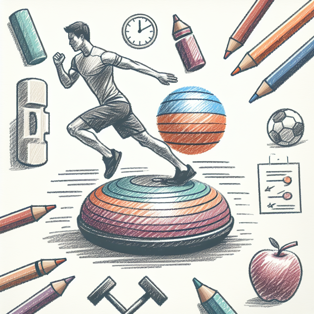 Pastelková ilustrace znázorňující téma: Fitness a cvičení