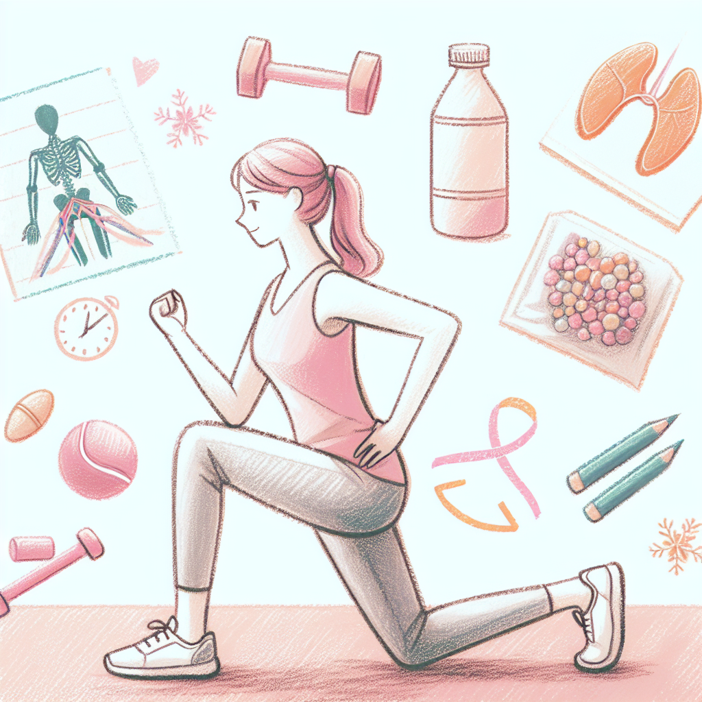 Pastelková ilustrace znázorňující téma: Cvičení a zdraví
