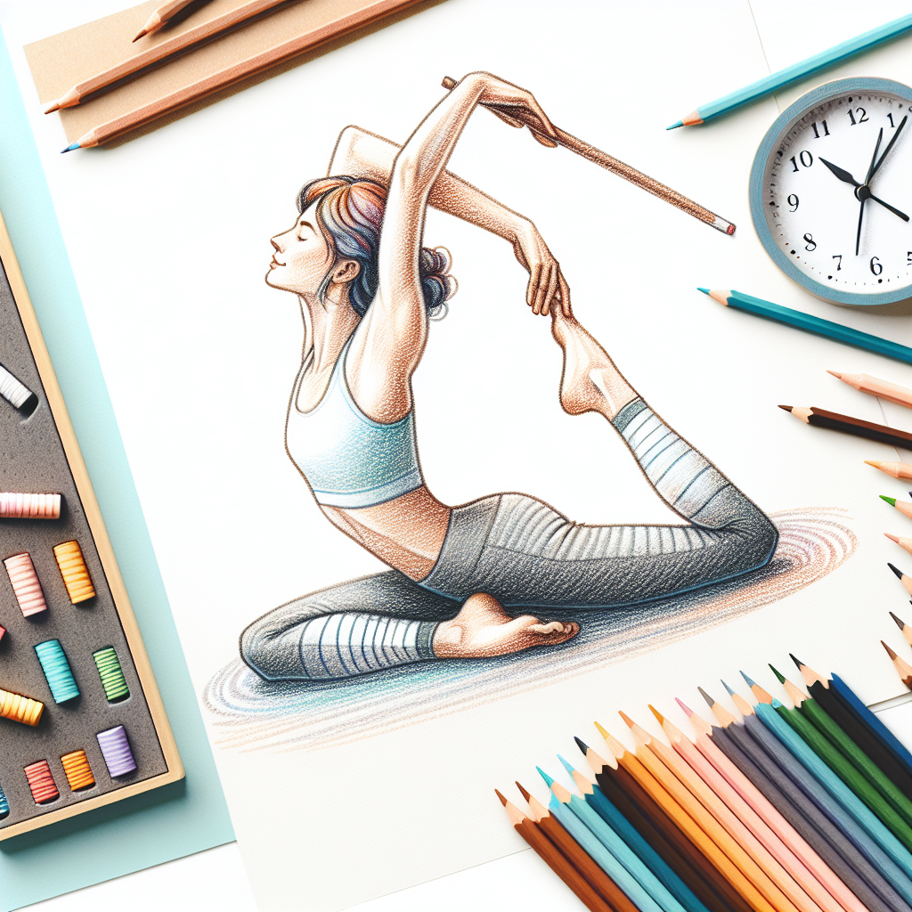 Pastelková ilustrace znázorňující téma: Jóga
