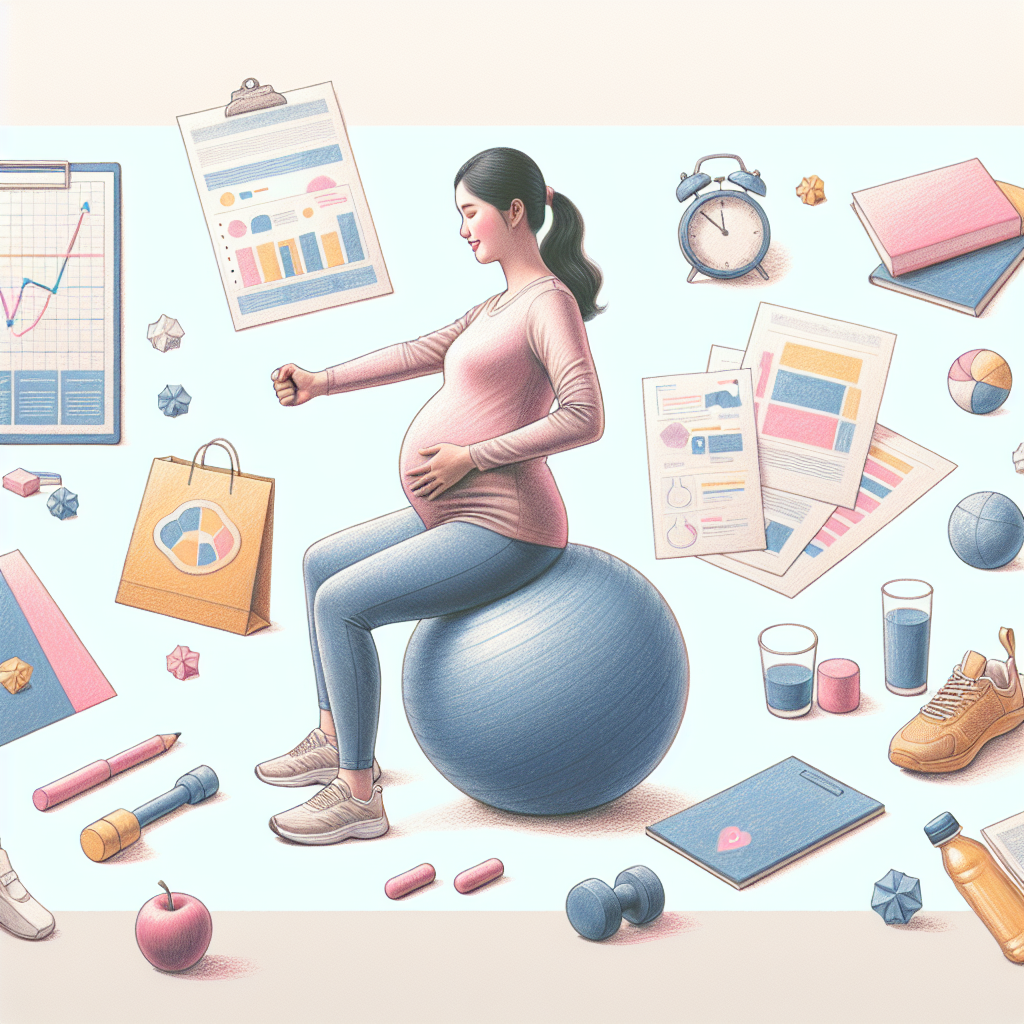 Pastelková ilustrace znázorňující téma: Cvičení v těhotenství