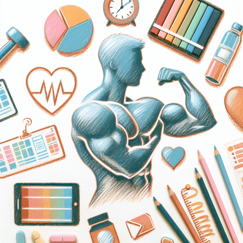 Pastelková ilustrace znázorňující téma: Zdraví a fitness