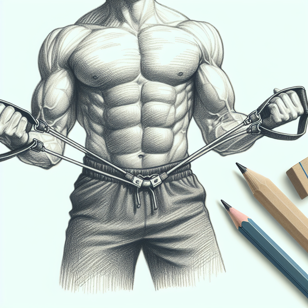 Pastelková ilustrace znázorňující téma: Cvičení s gumou