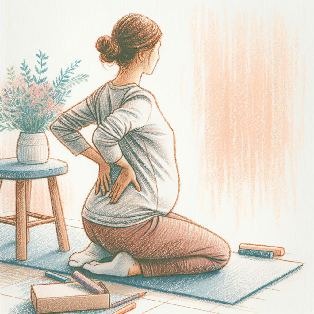 Pastelková ilustrace znázorňující téma: Cvičení v těhotenství