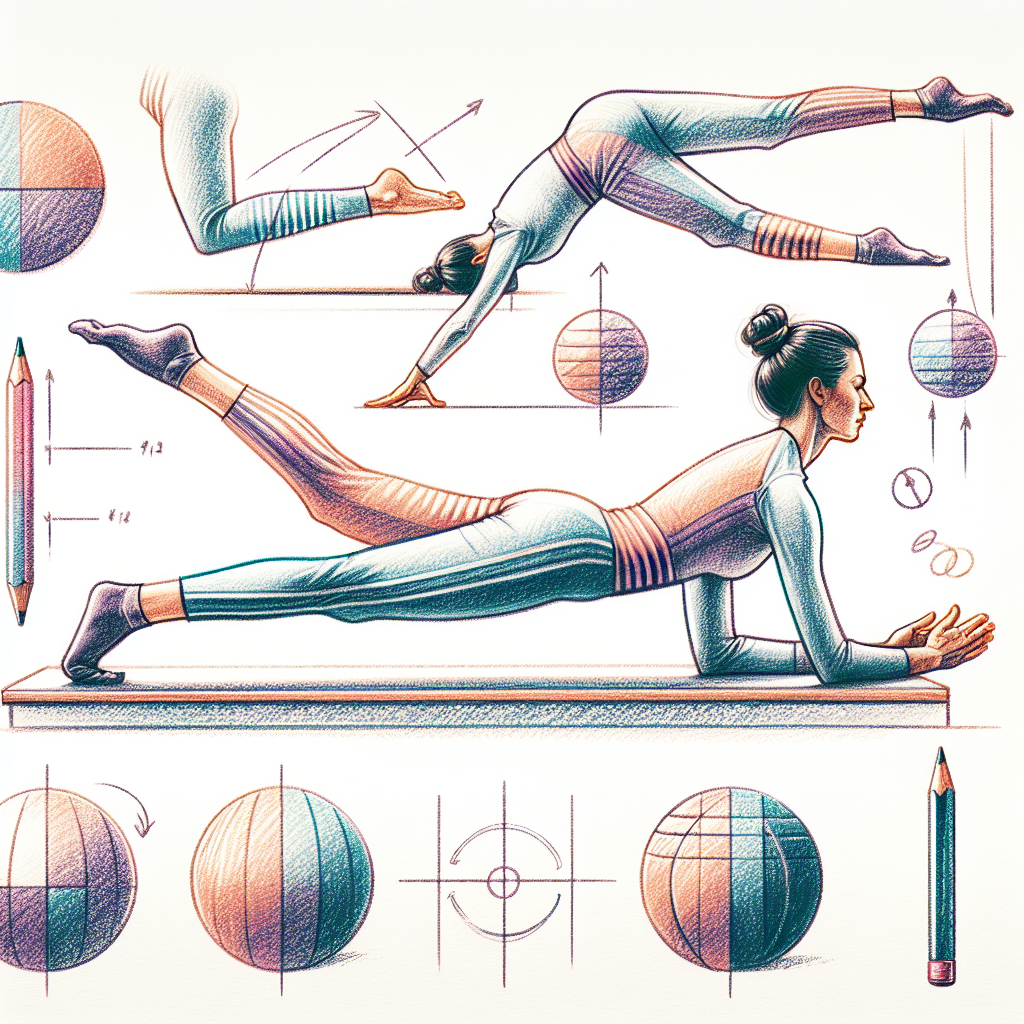 Pastelková ilustrace znázorňující téma: Pilates