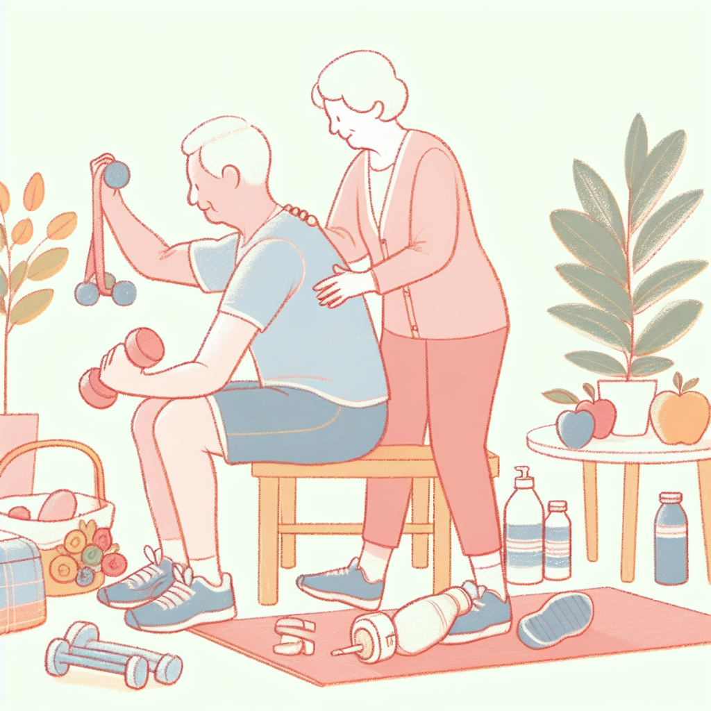 Pastelková ilustrace znázorňující téma: Cvičení