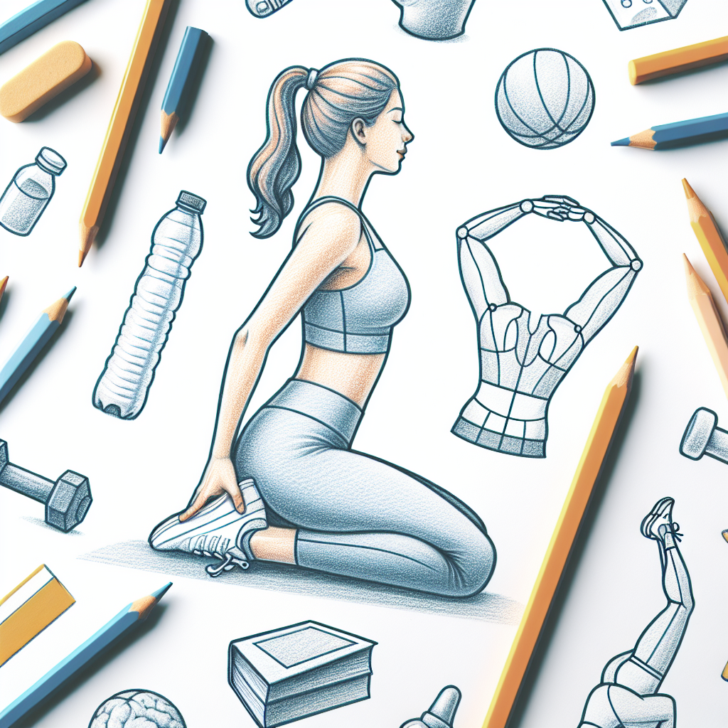 Pastelková ilustrace znázorňující téma: Zdraví a pohyb