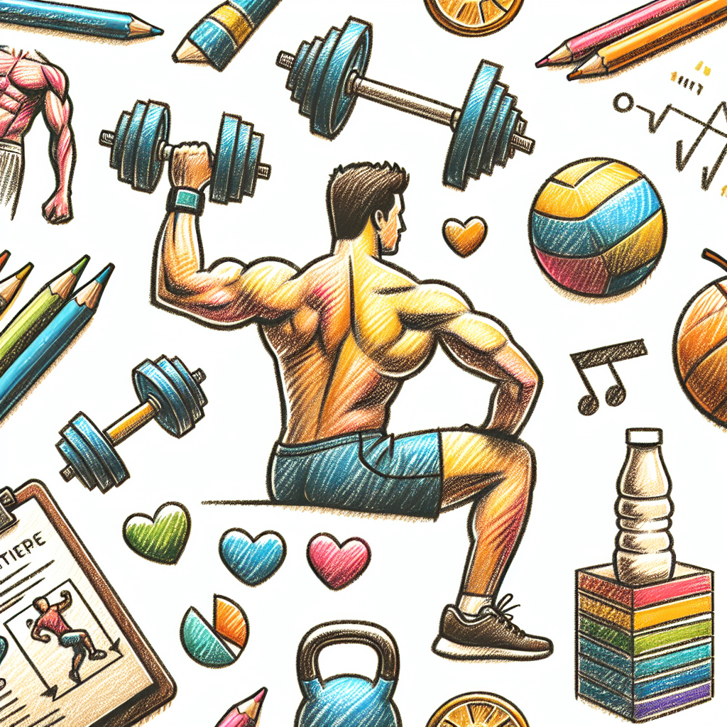 Pastelková ilustrace znázorňující téma: Cviky a trénink
