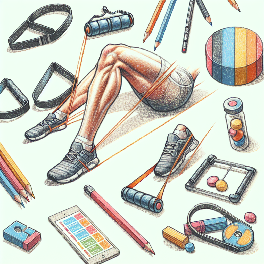 Pastelková ilustrace znázorňující téma: Cvičení s gumou