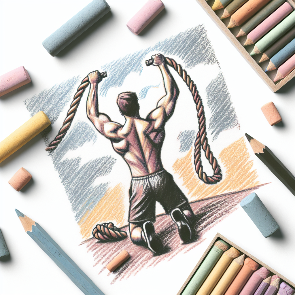 Pastelková ilustrace znázorňující téma: Fitness