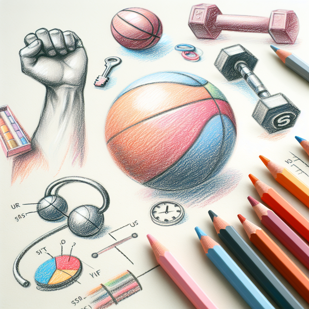 Pastelková ilustrace znázorňující téma: Cvičení